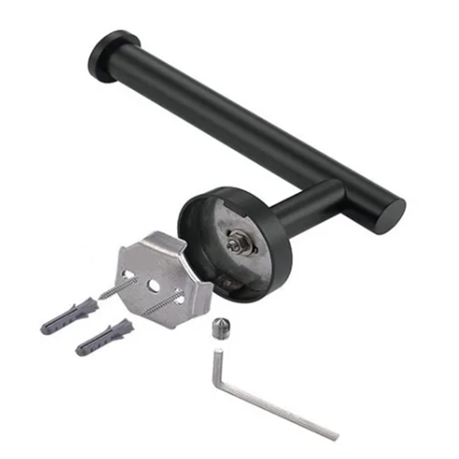 Toilet Paper Holder Wall Mount, Matte Black Bathroom Toilet Paper Roll Holder Industrial Pipe Toilet Paper Holder Heavy Duty Vintage Toilet Roll Holder Stainless Steel Tissue Holder for Bathroom