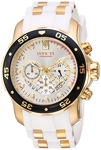 Invicta Men's 'Pro Diver' Quartz Stainless Steel and Silicone Casual Watch, Color:Two Tone (Model: 20292)