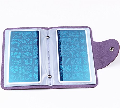 Finger Angel Purple Color Nail Art Stamping Plate and Accessories Organizer 6X12cm Size Plate Organizer