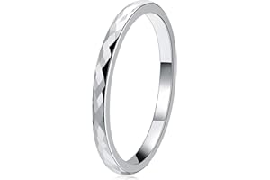 Three Keys Jewelry 2mm Multi-faceted Tungsten Carbide Ring Silver Size 4-12.5