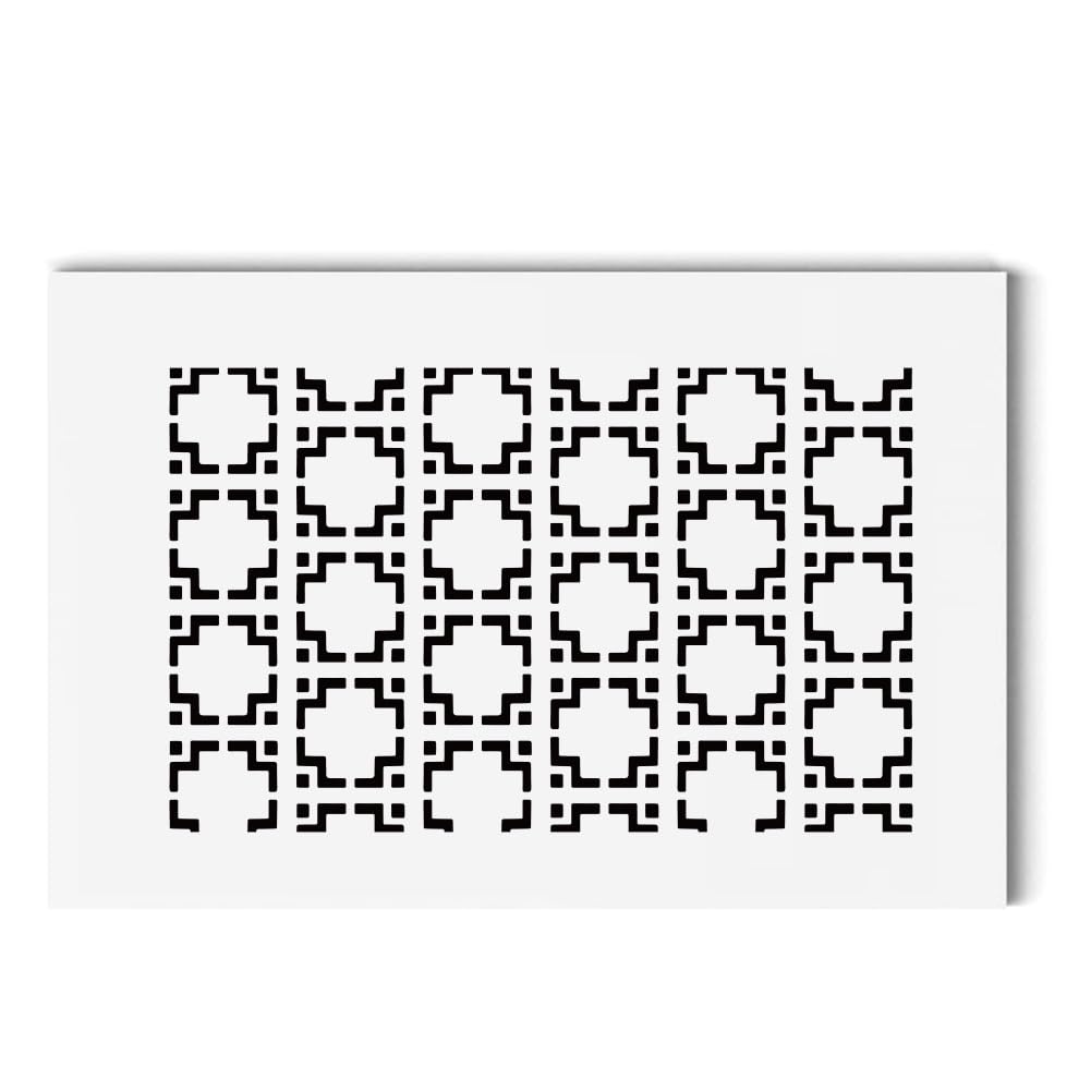 AHANDMAKER Acrylic Air Vent Cover, Square Pattern Decorative Air Return Vent Cover, Square Register Vent Cover Overall White Finish Decorative Cover Register Grille for Wall & Ceiling, 11.81x7.87"