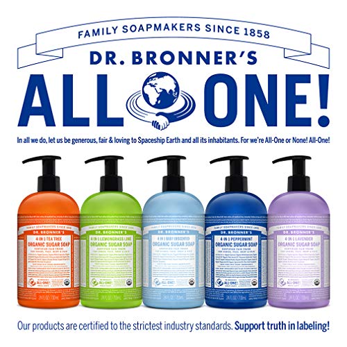 Jabón de azúcar de lima y limoncillo orgánico del dr. bronner.