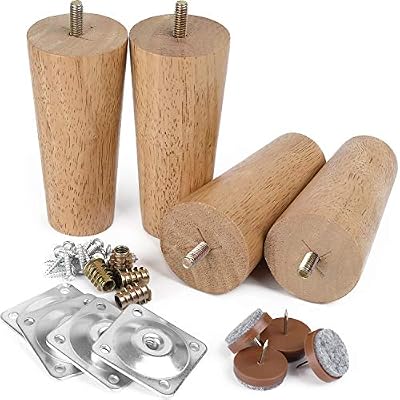 Furniture Legs 6 Inches Sofa Legs Mid Century Modern Walnut Wood Furniture Feet Replacement Legs With Leg Mounting Plates Felt Protectors For Sofa Cabinet Couch Ottoman Buy Online At Best Price
