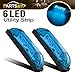Partsam 2Pcs 4inch Boat Marine LED Utility Strip Light Bar Blue 6 Diodes Marker Lamp for Lighting/Decoration, Thin Line LED Trailer and Side Marker Light, Marine led Lights for Boats 12v