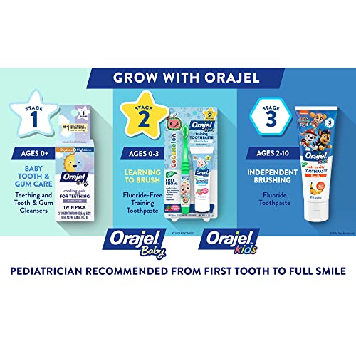 Orajel Baby NonMedicated Cooling Gel Day & Night 0.18 Ounce (3 Pack