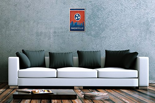 Tin Sign Retro Wall Art Metropole Nashville Tennessee Metal Plate 8X12" - Thumbnail 2