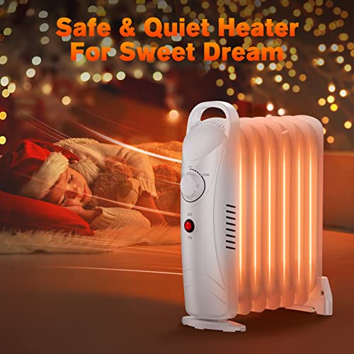 Oil Heater, 700W Air Choice Oil Filled Radiator Heater with Thermostat