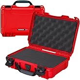NANUK 909 Travel Hard Case with Customizable Cubed Foam – Waterproof Camera Case, 12.6” x 9” x 4.4”, Lightweight, Lockable, Dustproof, Impact-Resistant & Durable Protective Case – Red
