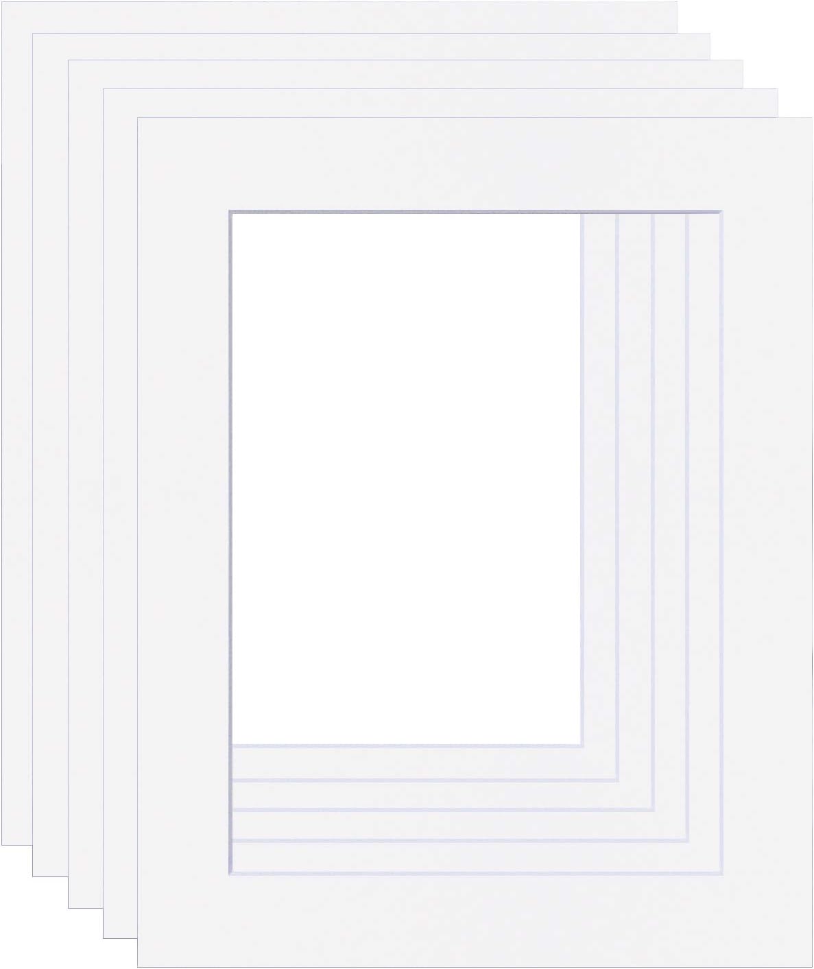 Picture Mounts, Frame Size A4 (Overall Size) With Equal 35mm Borders, Choice of Colour & Quantity [Soft White/Off-white, Pack of 10]