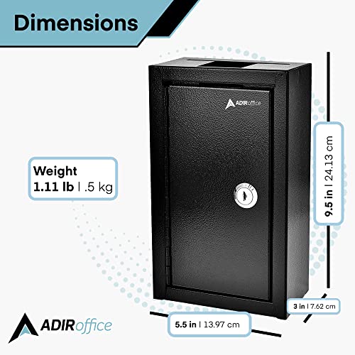 AdirOffice Large Key Drop Box Large Capacity Commercial Grade Storage