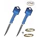VIOLET JEWELLERY 2 Pack Folding Knife Keychain, Folding Pocket Knife Durable Brass Key Rings (Blue)