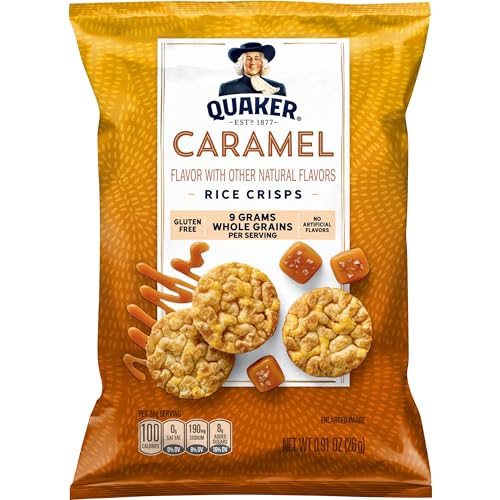 QUAKER RICE CRISPS, GLUTEN FREE, CARAMEL, 0.91 OZ, 30 COUNT