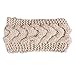 Knitted Floral Headband Warm Ear Warmer Headwrap & Hairband (2# beige)