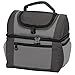 Sacko Large Dual Compartment Insulated Lunch Bag/Lunchbox/Cooler For Adults Men Women. Great for Work, Camping, Picnics, The Beach, etc.