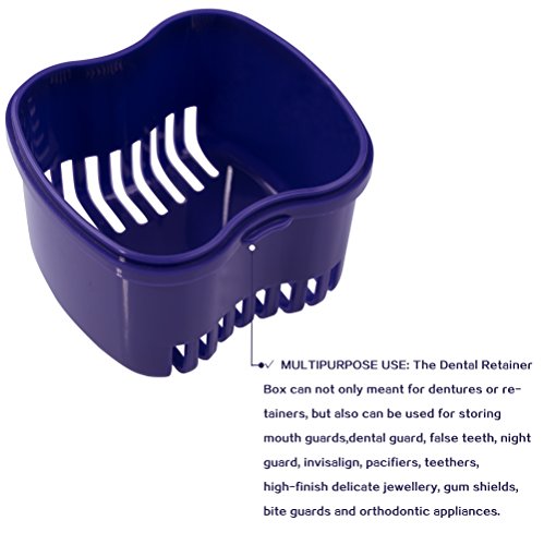 image for Mint Rose Denture Case,Denture Brush Retainer Case,Denture Cups Bath,D