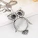 Latigerf Women's Lucky Vintage Owl of Night Pendant Necklace and Long Chain Vintage Created-opal