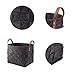 LoongBaby Felt Storage Baskets with Handles Soft Durable Toy Storage Nursery Bins Home Decorations (Black)