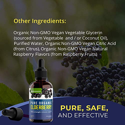MaxImmunity Organic Elderberry Syrup, 60 Day Supply, Black Elderberry