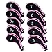 HDE Neoprene Zippered Golf Club Iron Covers - Set of 10 (Pink)