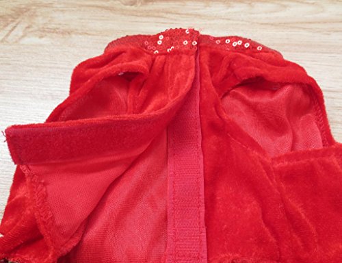 Tangpan Bow-knot Christmas Pet Costume Plaid Skirt Dog Clothes Santa Dress Size XS