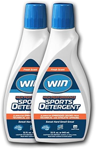WIN Sports Detergent - Performance Wash for High-Tech Synthetic Sports Fabrics and Athletic Wear (2 32oz Bottles, Blue)