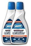 WIN Sports Detergent - Performance Wash for High-Tech Synthetic Sports Fabrics and Athletic Wear (2 32oz Bottles, Blue)