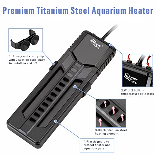hygger 800W Titanium Steel Aquarium Heater for Fresh Water, Digital