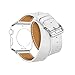Balerion-Double Tour Watch Band,Genuine Leather Watch Band for APP Watch Series 1 Series 2 Series 3 Series 4-38mm/40mm Double Tour White