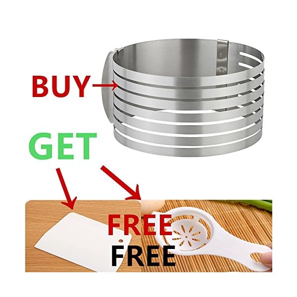 Layered Slicer Cake Ring Set, Ankoow 68 Inch Stainless Steel Circular