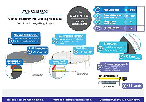 image for Trampoline Pro Replacement Parts for 14 ft Frame with 72 Spots | Fits 