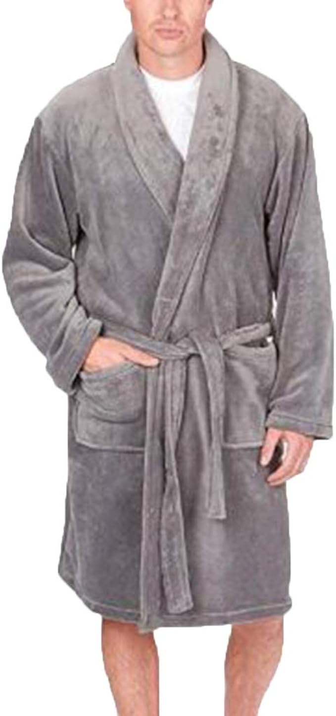 Kangrunmys Homme Peignoirs De Bain Hiver Doux Chaud Manche