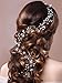 Unicra Bride Wedding Hair Vine Pearl Hair Piece Silver Headpiece Bride Hair Accessories for Women and Girls (19.7 Inches) (Silver)