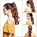 S-noilite Clip In Ponytail Hair Extensions Claw Clip In Ponytail Extention Hairpiece Long Curly Jaw Clip In Ponytail for Women Synthetic Fiber Hair 18 Inch Medium Brown