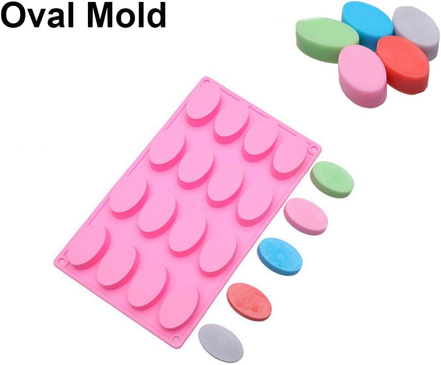 jieGorge Easter, Kitchen Dining BarCake Mold Soap Mold 16-Ellipse Oval Mold Silicone Mould For Candy Chocolate, Random