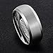 HSG Men Rings Tungsten Carbide 8mm Wedding Band Brushed Center Comfort Fit Matte Polished Edge