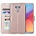 Style4U LG G6 Case, LG G6 Plus Case, Slim Fit Premium Durable Leather Protective Wallet Case with Card Cash Slots, Flip Cover, Secure Magnetic Closure, Kickstand for LG G6 with 1 Stylus (Rose Gold)