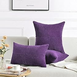 Fancy Homi 2 Packs Purple Decorative Throw Pillow
