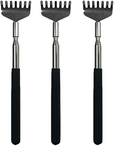 Amazon 改良版 孫の手 伸縮自在 携帯 ステンレス製 バックスクラッチャー 長さ調節 約 68cm 3個入り Rose Nana マッサージ ツボ押しグッズ