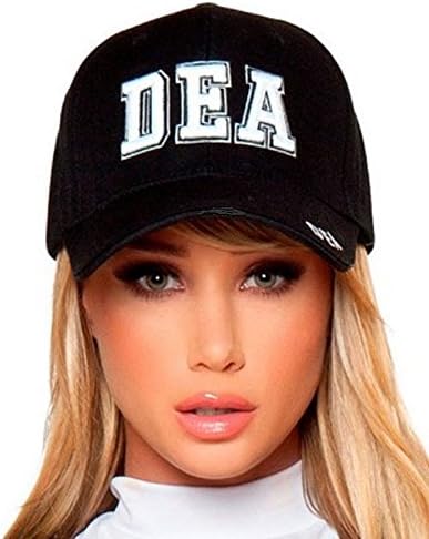 Drug Enforcement Administration (DEA) Unit Uniforms Style Baseball Cap Hat Black with White 3D Lettering of Acronym, Adjustable