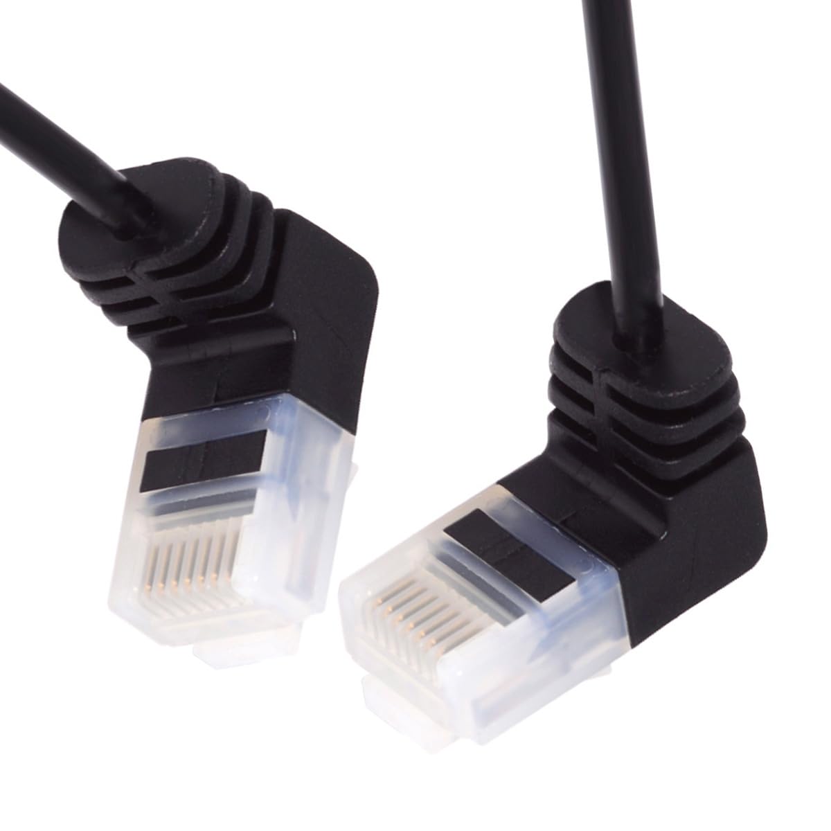 CY Ultra Thin Slim Cat6 Ethernet Cable RJ45 Up Angled 25cm UTP Network Cable Patch Cord 90 Degree Cat6a Lan for Laptop Router TV BOX
