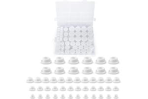 48PCS Silicone Bathtub Jet Covers, Covers for Jetted Tub, 4 Sizes (12mm, 14mm, 16mm, 22-23mm) White Hole Plugs, Waterproof Re