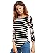 Floerns Women's Floral Baseball Tee Stripe Raglan Sleeve T Shirt Black XXL