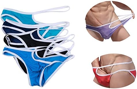 Men's Sexy Jockstrap Hollow Out Low Rise Thong Briefs Pants Underwear for Man (Small, 6 pack)