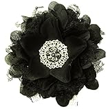 Wholesale Princess Girl's Flower and Lace Hair Clips-Black