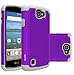 OEAGO LG Optimus Zone 3 Case, LG K4 LTE Case, LG Spree Case, LG Rebel Case - Shock-Absorption Dual Layer Defender Protective Cover for LG Optimus Zone 3 / LG K4 LTE/LG Spree/LG Rebel LTE - Violet