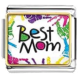 LuckyJewelry Mothers Day Best Mom Nomination Etched Italian Charm Sale fit Bracelet Link