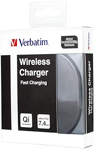Verbatim Fast Charging Wireless Charger Ultra Thin 7.4mm/ (No AC Adapter) Compatible with All Qi-Enabled Phones