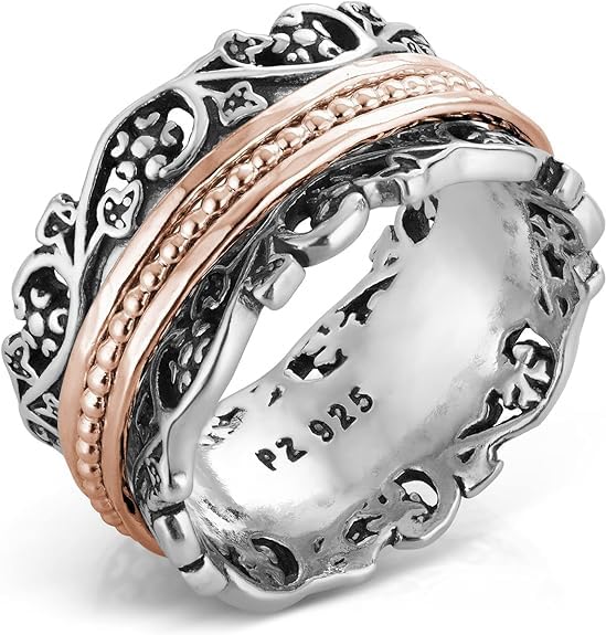 PZ Paz Creations Sterling Silver and Rose Gold Over Silver