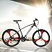 Murtisol Mountain Bikes with Aluminum Mag Wheels,21 Speeds Hybrid Bikes with Dual Disk Brake,Red&Black