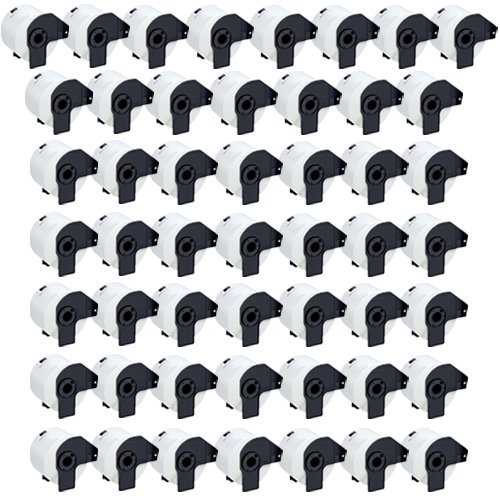 50x Compatible Brother DK22205 62mm x 30.48m Continuous White Standard Address Labels Rolls for Brother P-Touch Label Printers